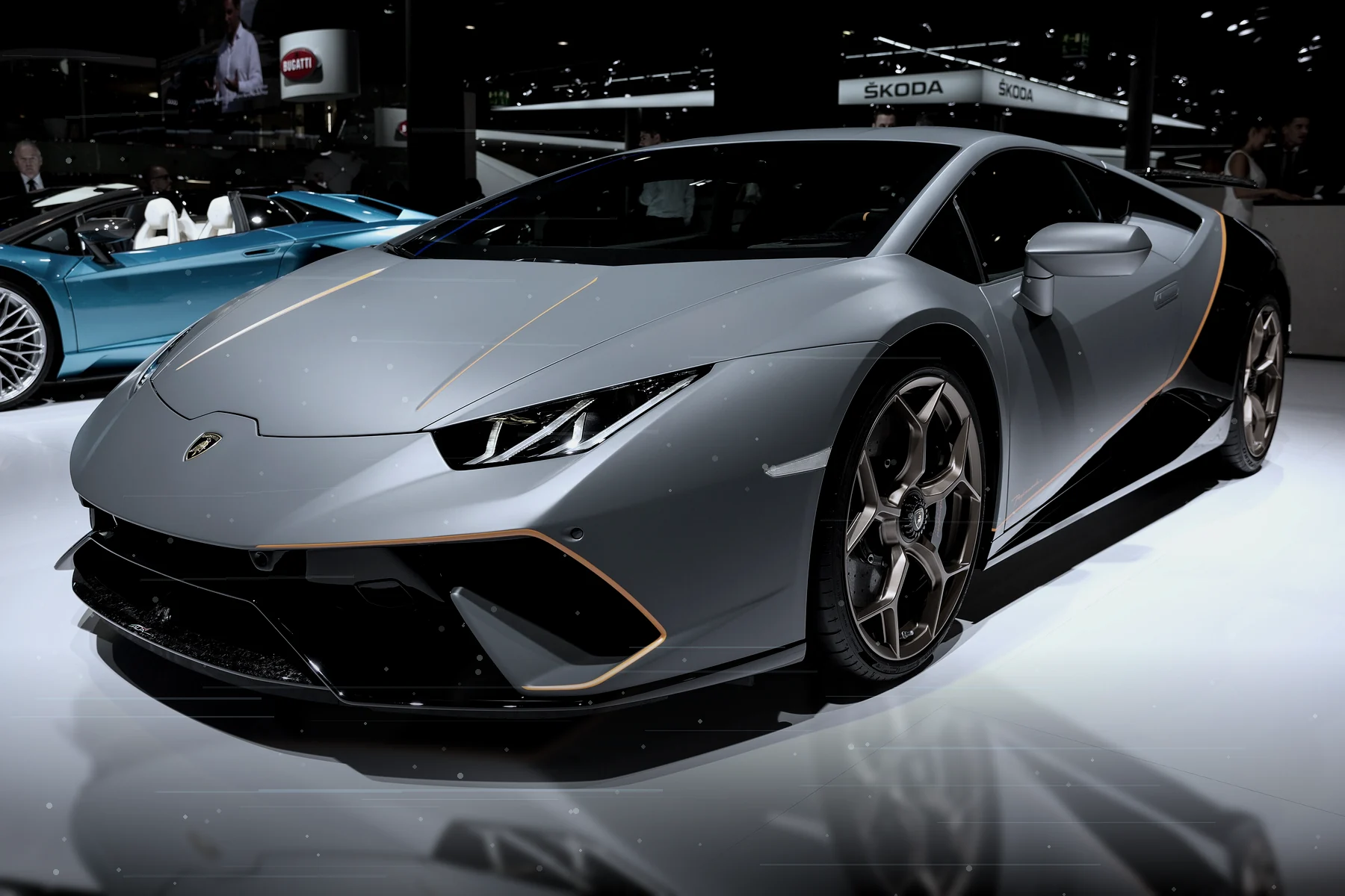 A supercar in the wash bay