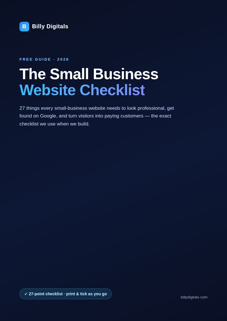 The Small Business Website Checklist — free PDF cover
