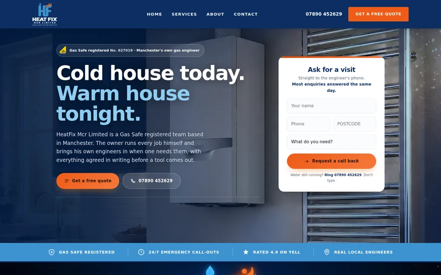 HeatFix Mcr Limited heating engineer website