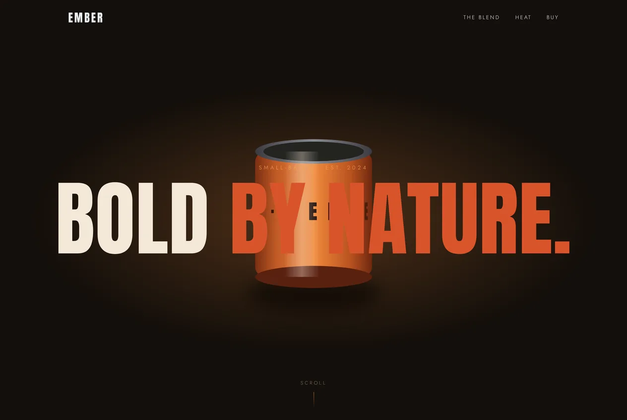 EMBER — product brand website with scroll-pinned 3D product