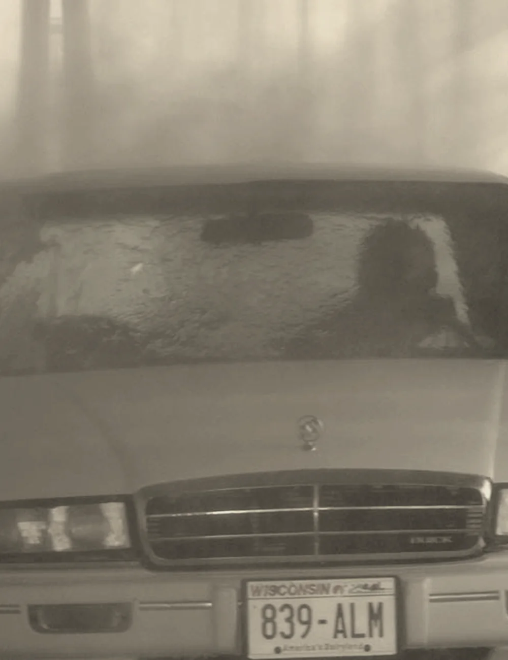 Vehicle under a high-pressure rinse